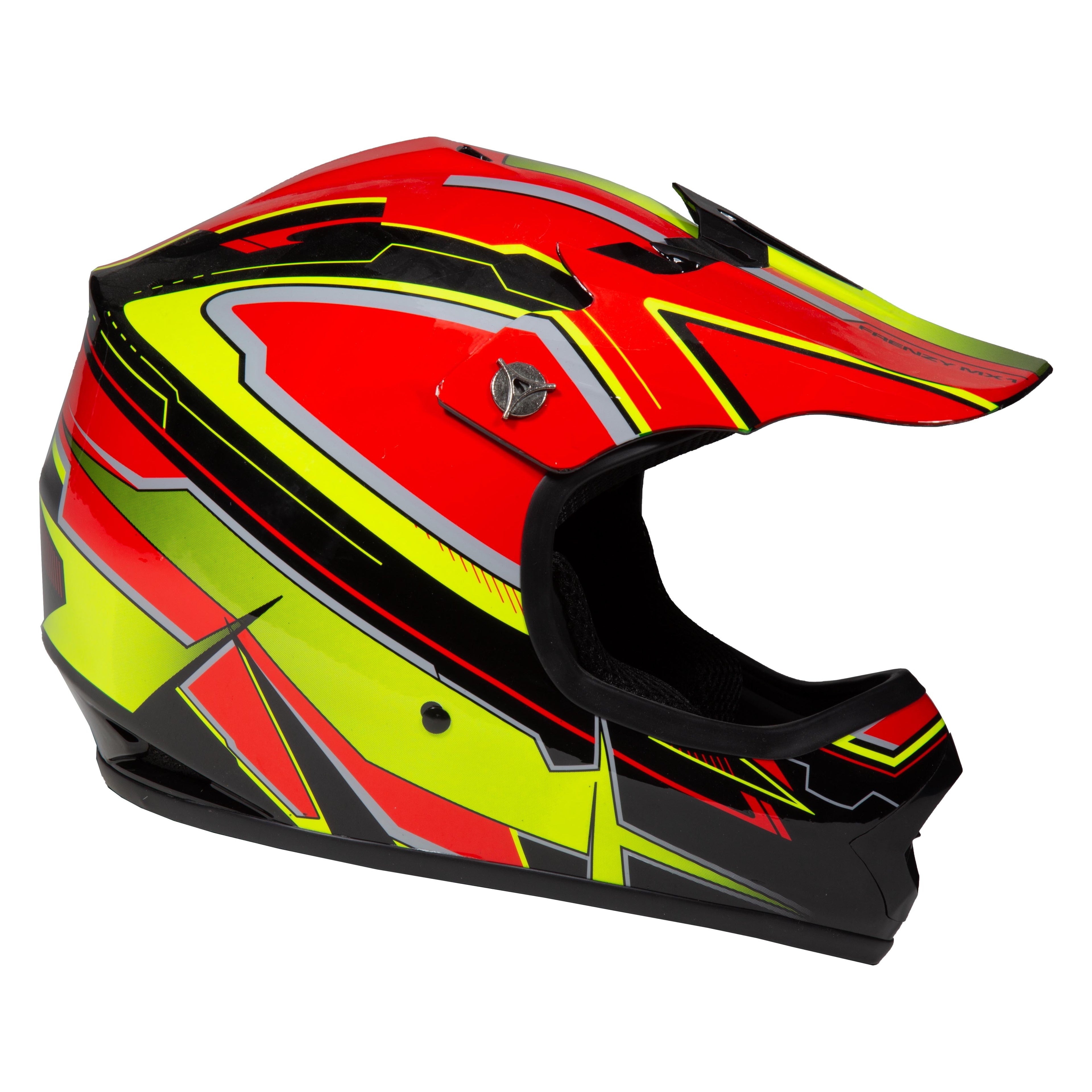 Youth Frenzy MX off-road ATV Helmet DOT Approved Color: Red/Yellow Size: Youth Large