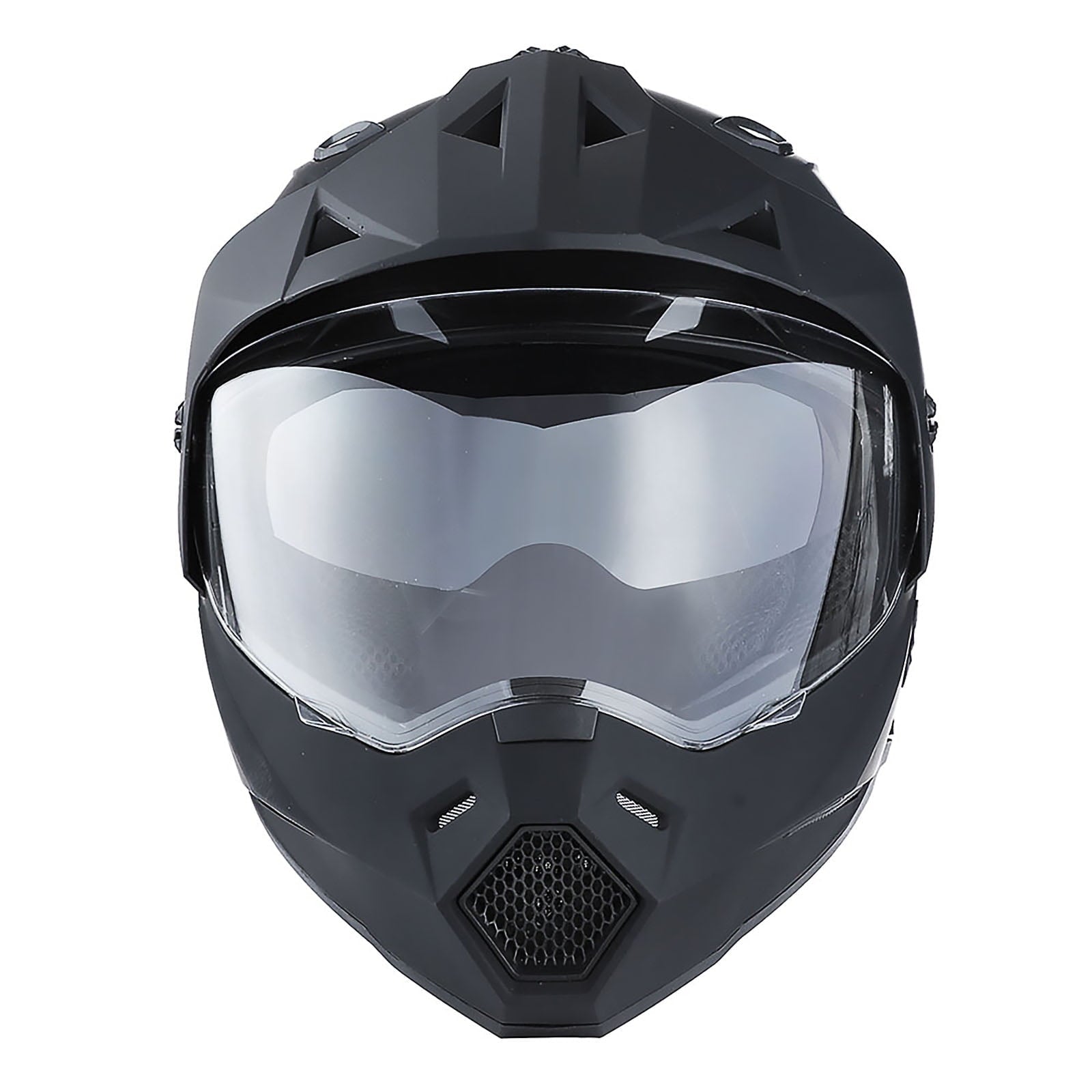 1Storm Adult Motorcycle Motocross Dual Sport Off Road Full Face Dual Visor Helmet F802CLS Matt Black