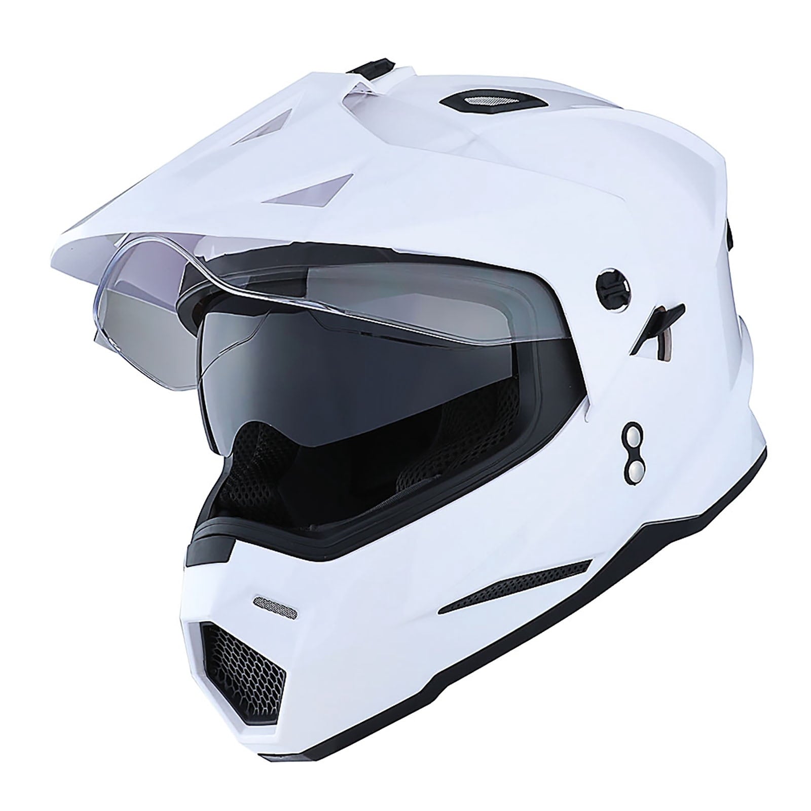 1Storm Dual Sport Motorcycle Motocross Off Road Full Face Helmet HF802 Dual Visor Storm Force Black
