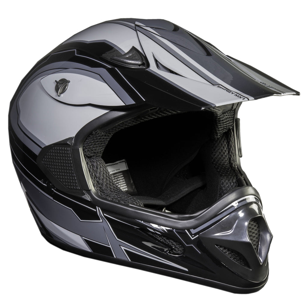 Adult Frenzy Off Road Helmet, Black/Grey, Large
