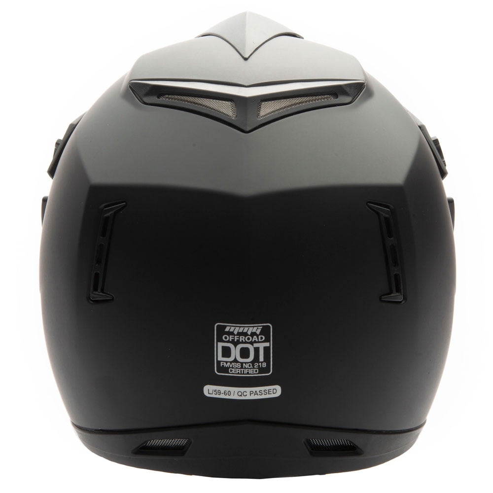MMG Motorcycle Off-Road Helmet MX ATV Dirt Bike Matte Black with Goggles (Medium) Model 30