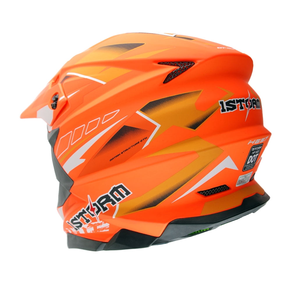 1Storm Motocross Adult Helmet Downhill Mountain Bike Helmet BMX MX ATV Dirt Bike Storm Style HF803; Storm Black