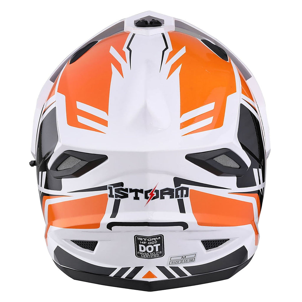 1Storm Youth Kids Dual Sport Dual Visor Motorcycle Motocross Off Road Full Face Helmet HF802Youth Storm Red