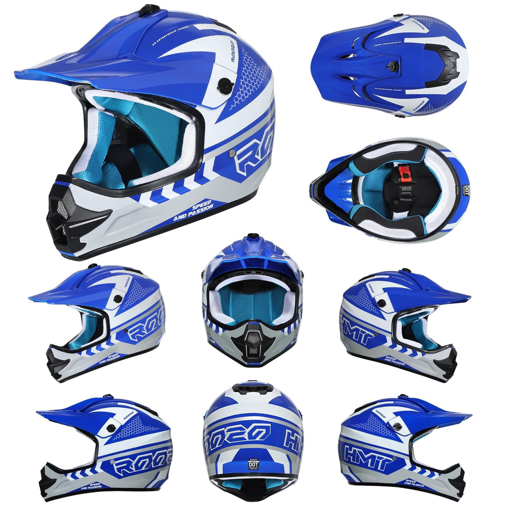 ROOZO Youth Dirt Bike Helmet â€?DOT Certified Full Face Motorcycle Helmet with Goggles & Gloves