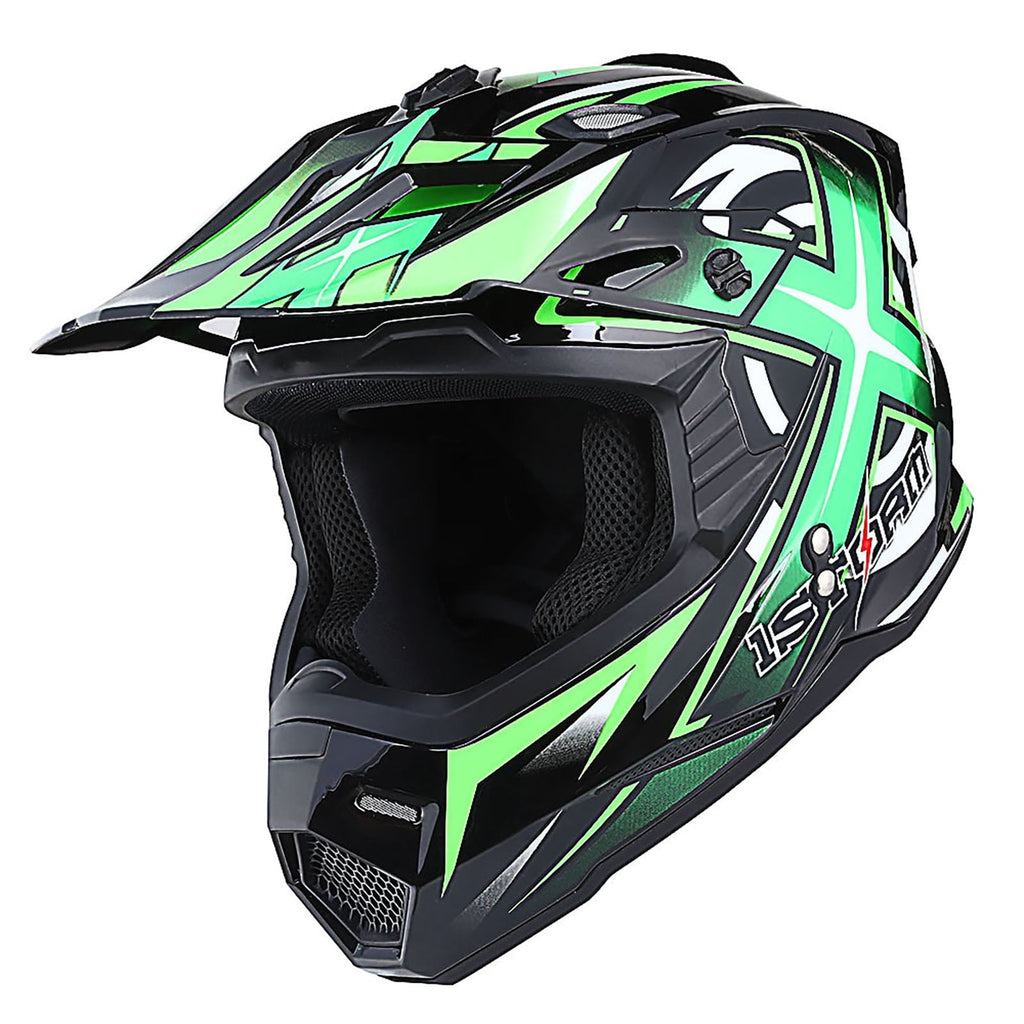 1Storm Adult Motocross Helmet BMX MX ATV Dirt Bike Helmet Racing Style HF801; Sonic Red