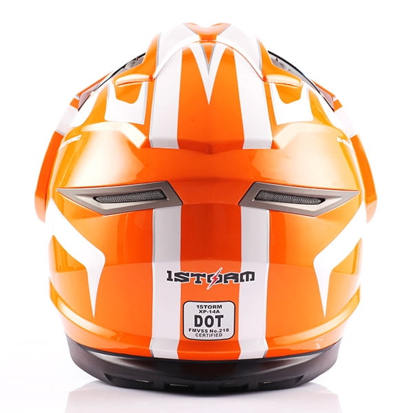 1Storm Dual Sport Helmet Motorcycle Full Face Motocross Off Road Bike HGXP14A Glossy White