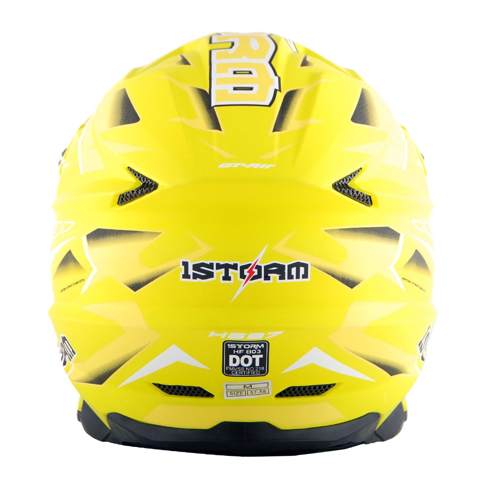 1Storm Motocross Adult Helmet Downhill Mountain Bike Helmet BMX MX ATV Dirt Bike Storm Style HF803; Storm Black