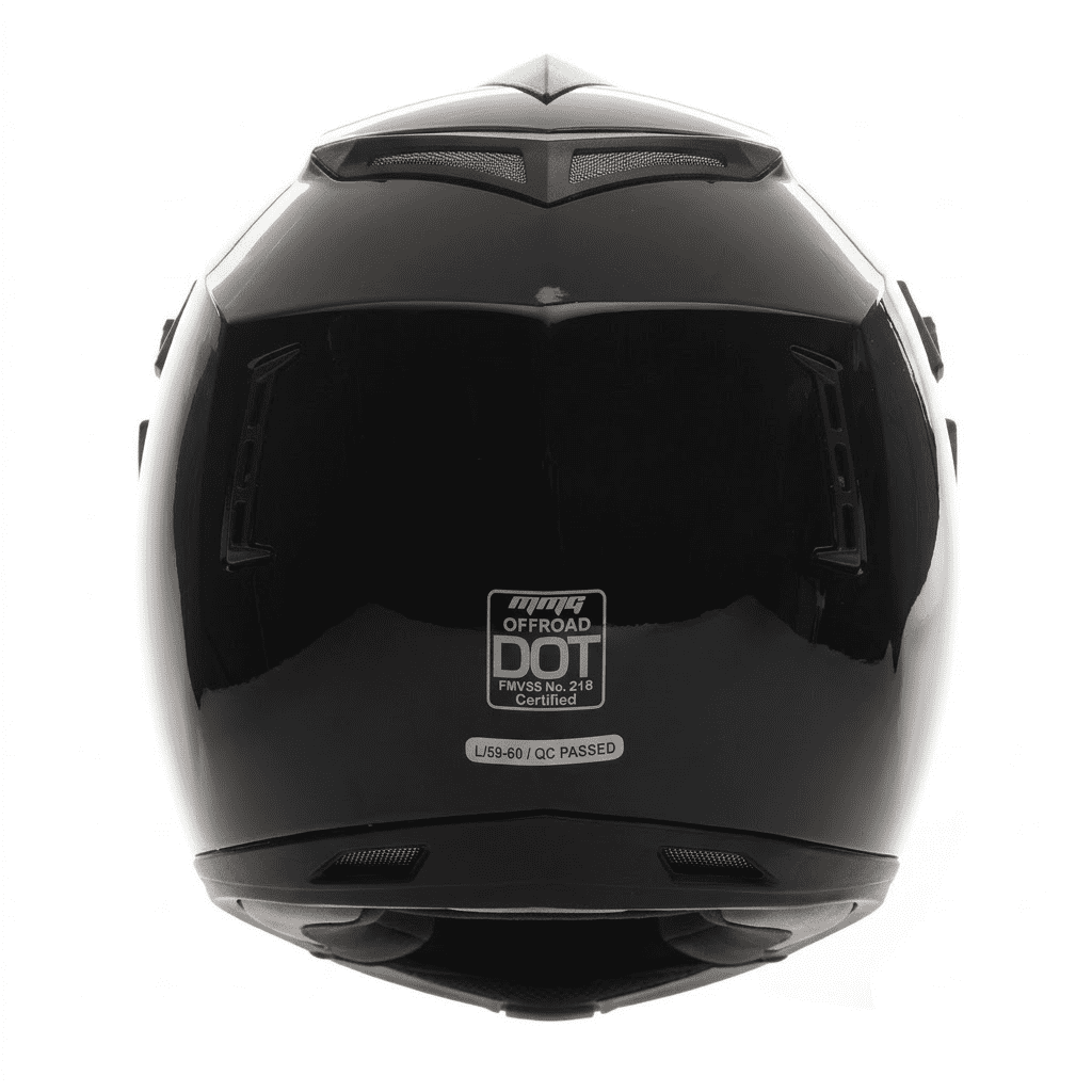 MMG Motorcycle Off-Road Helmet MX ATV Dirt Bike Gloss Black with Goggles (Large) Model 30