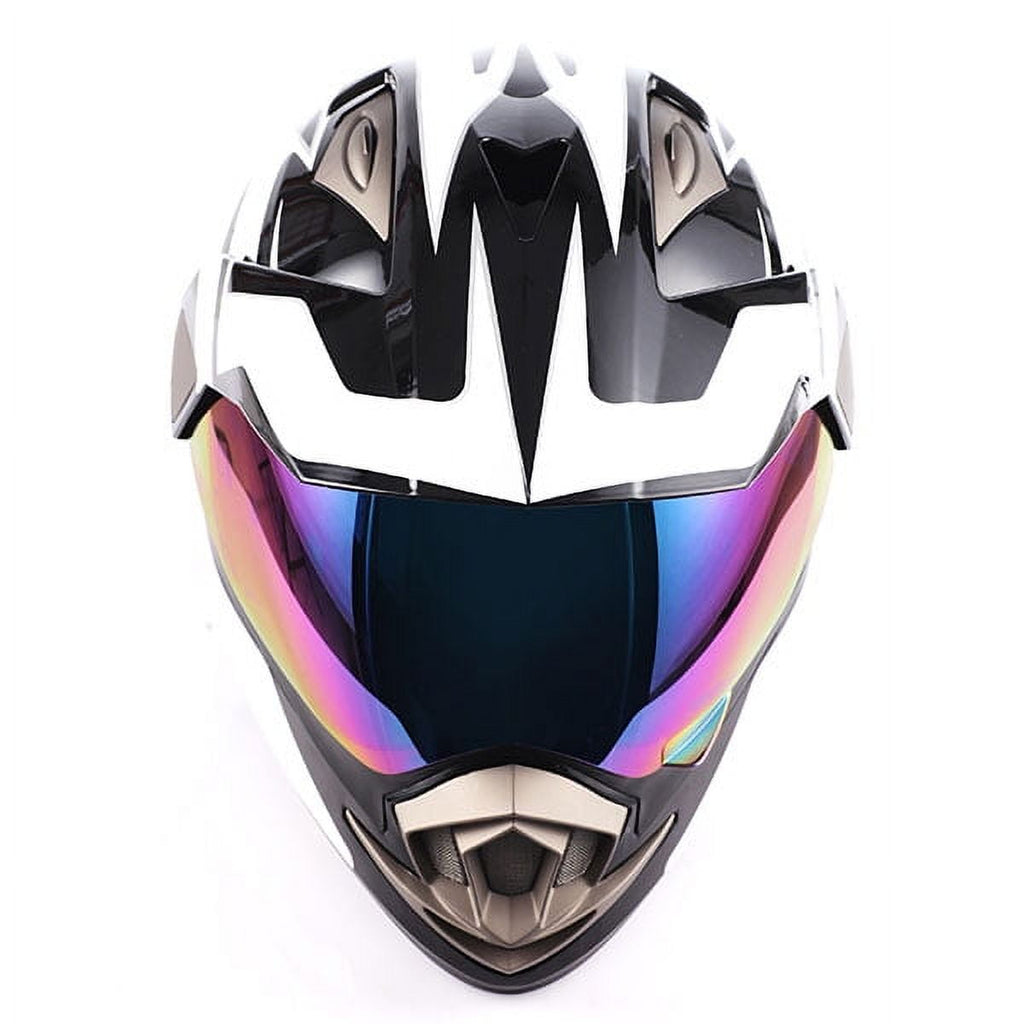 1Storm Dual Sport Helmet Motorcycle Full Face Motocross Off Road Bike HGXP14A Glossy White