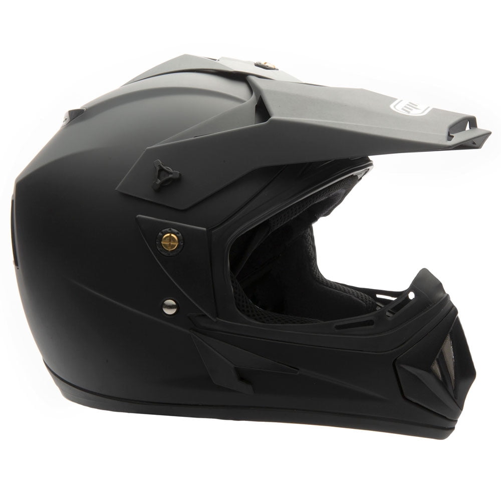 MMG Adult Motorcycle Off Road Helmet Combo, Includes Riding Gloves and Goggles. Size: M - Color: Matte Black