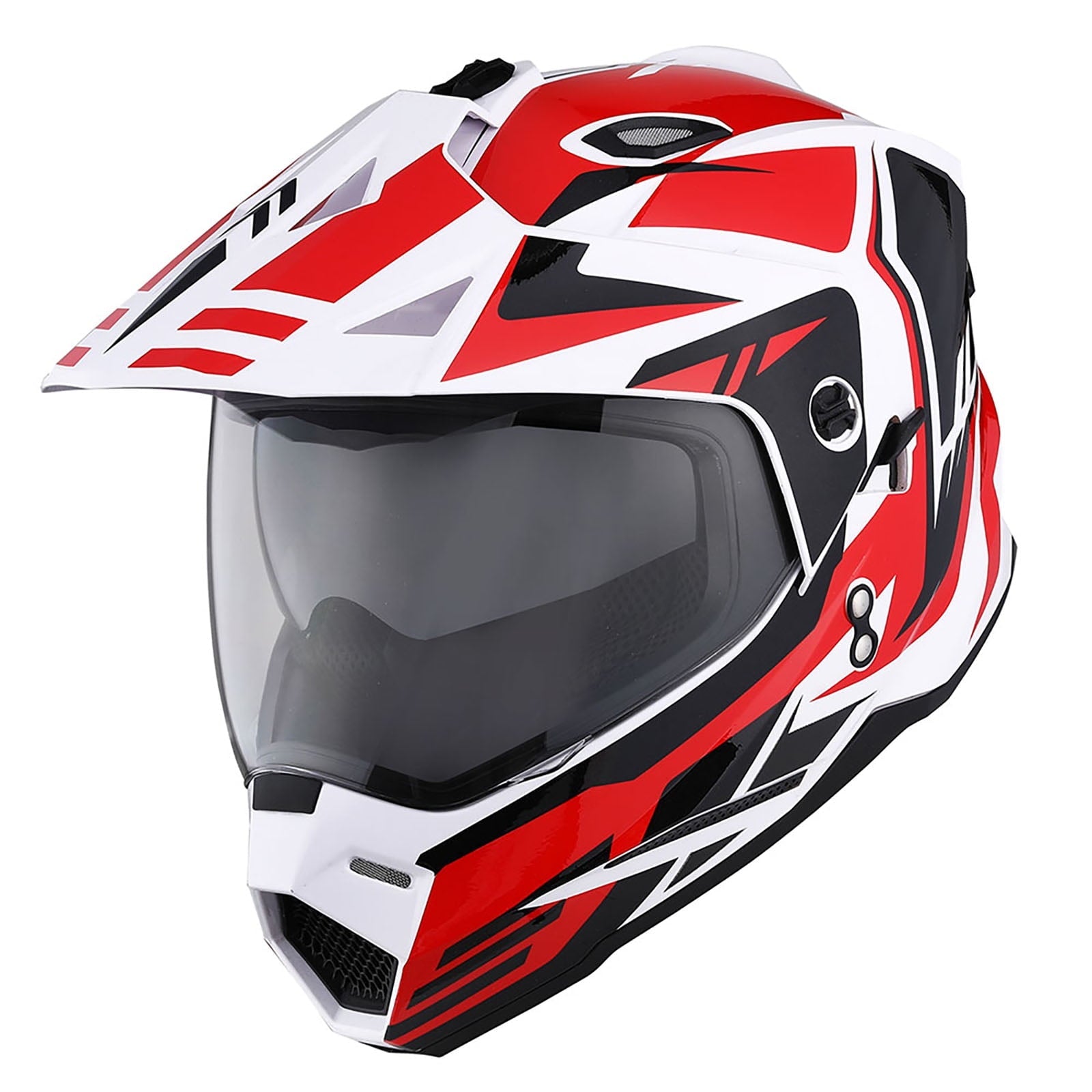 1Storm Dual Sport Motorcycle Motocross Off Road Full Face Helmet HF802 Dual Visor Storm Force Black