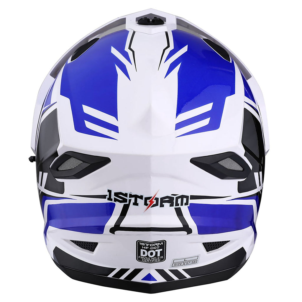 1Storm Youth Kids Dual Sport Dual Visor Motorcycle Motocross Off Road Full Face Helmet HF802Youth Storm Red