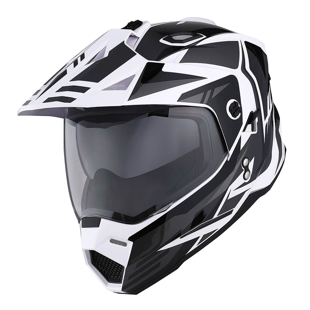 1Storm Youth Kids Dual Sport Dual Visor Motorcycle Motocross Off Road Full Face Helmet HF802Youth Storm Red