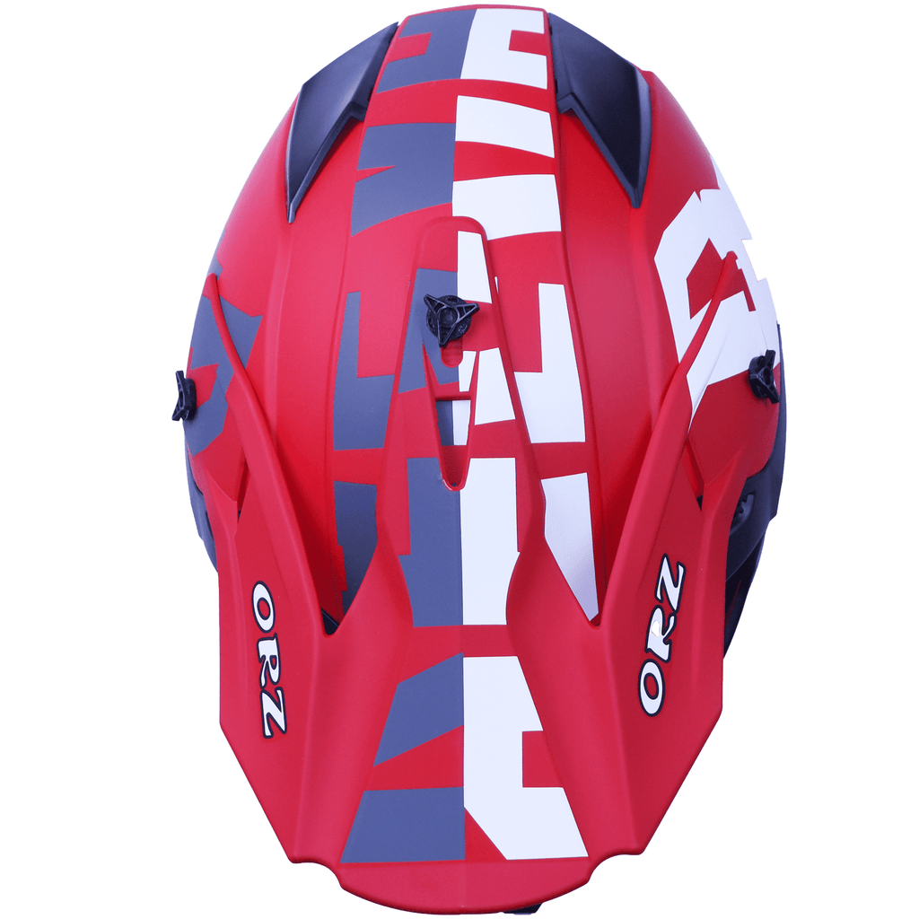 Motorcycle Full-Face Adult Helmet, DOT Approved Motocross ATV Offroad Dirt Bike Helmet, L Size, Red