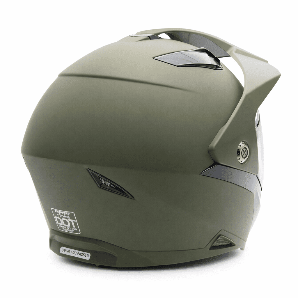 MMG Adult Motorcycle Dual Sport Off-Road Full-Face Helmet DOT - Military Green (Large) Model 23