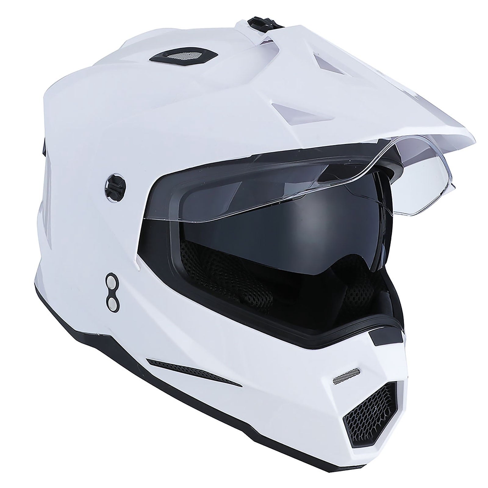 1Storm Adult Motorcycle Motocross Dual Sport Off Road Full Face Dual Visor Helmet F802CLS Matt Black