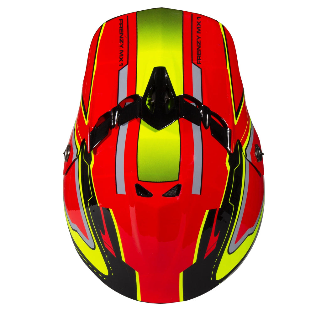 Youth Frenzy MX off-road ATV Helmet DOT Approved Color: Red/Yellow Size: Youth Large