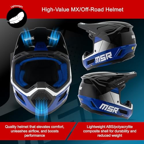 MSRâ„?Mav Sensor Dirt Bike Motocross Helmet w/ MIPS Medium Black/Grey
