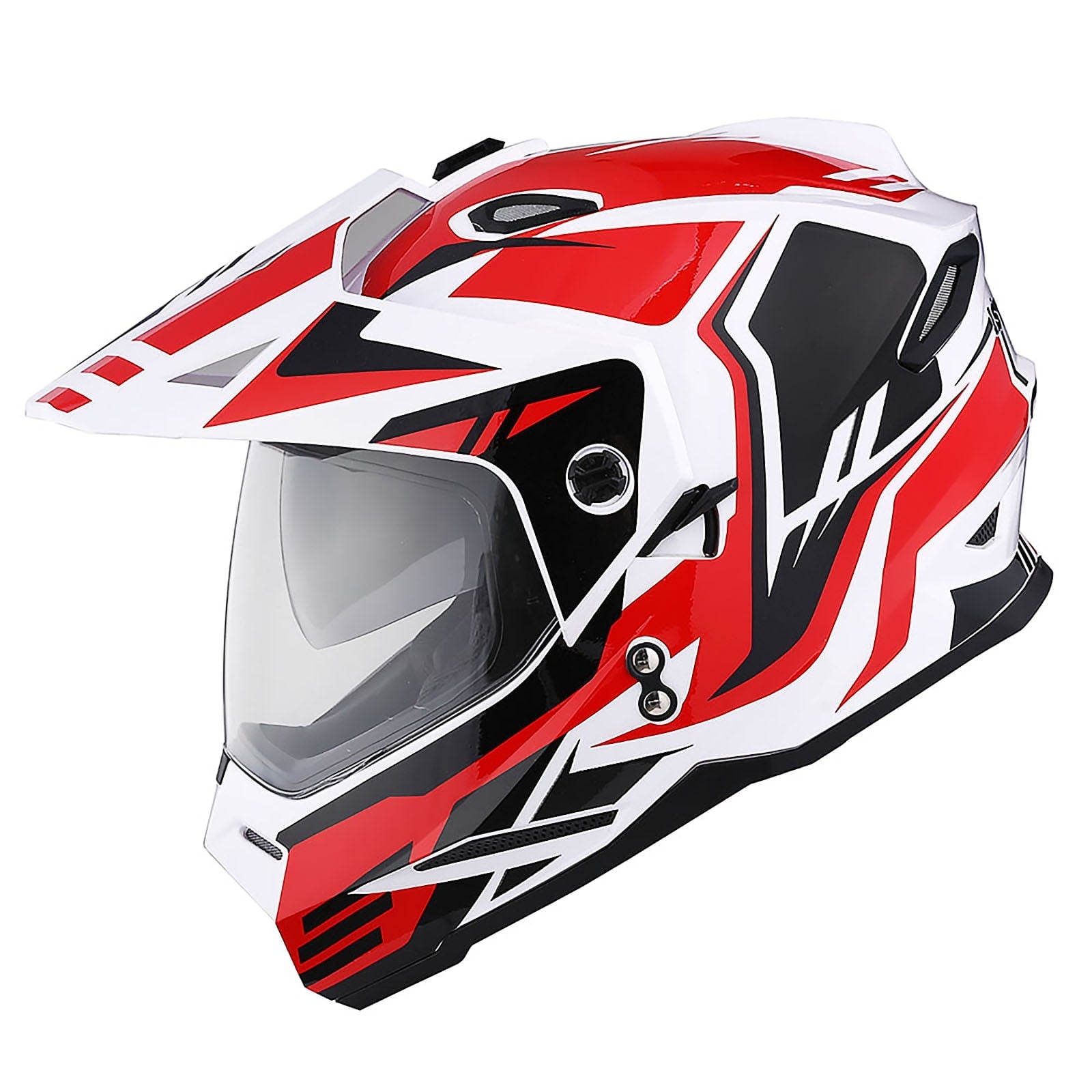 1Storm Youth Kids Dual Sport Dual Visor Motorcycle Motocross Off Road Full Face Helmet HF802Youth Storm Red