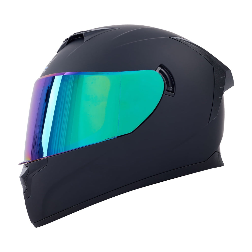 shamofeng Full-Face Adult Motorcycle Helmet, Motocross ATV Offroad Dirt Bike Helmet DOT Approved Matte Black, XL Size